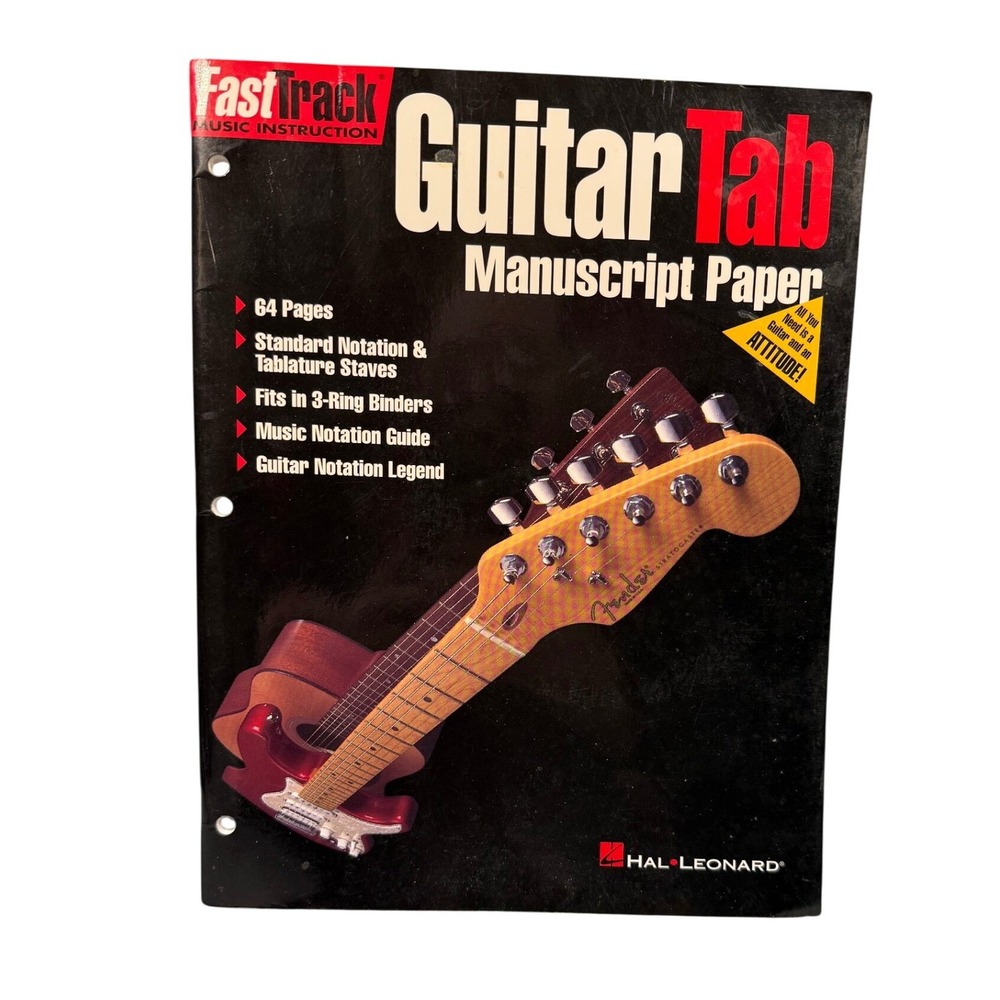 Hal Leonard Guitar Tab Manuscript Paper 64 Pages‎ Music Notation Partial Used